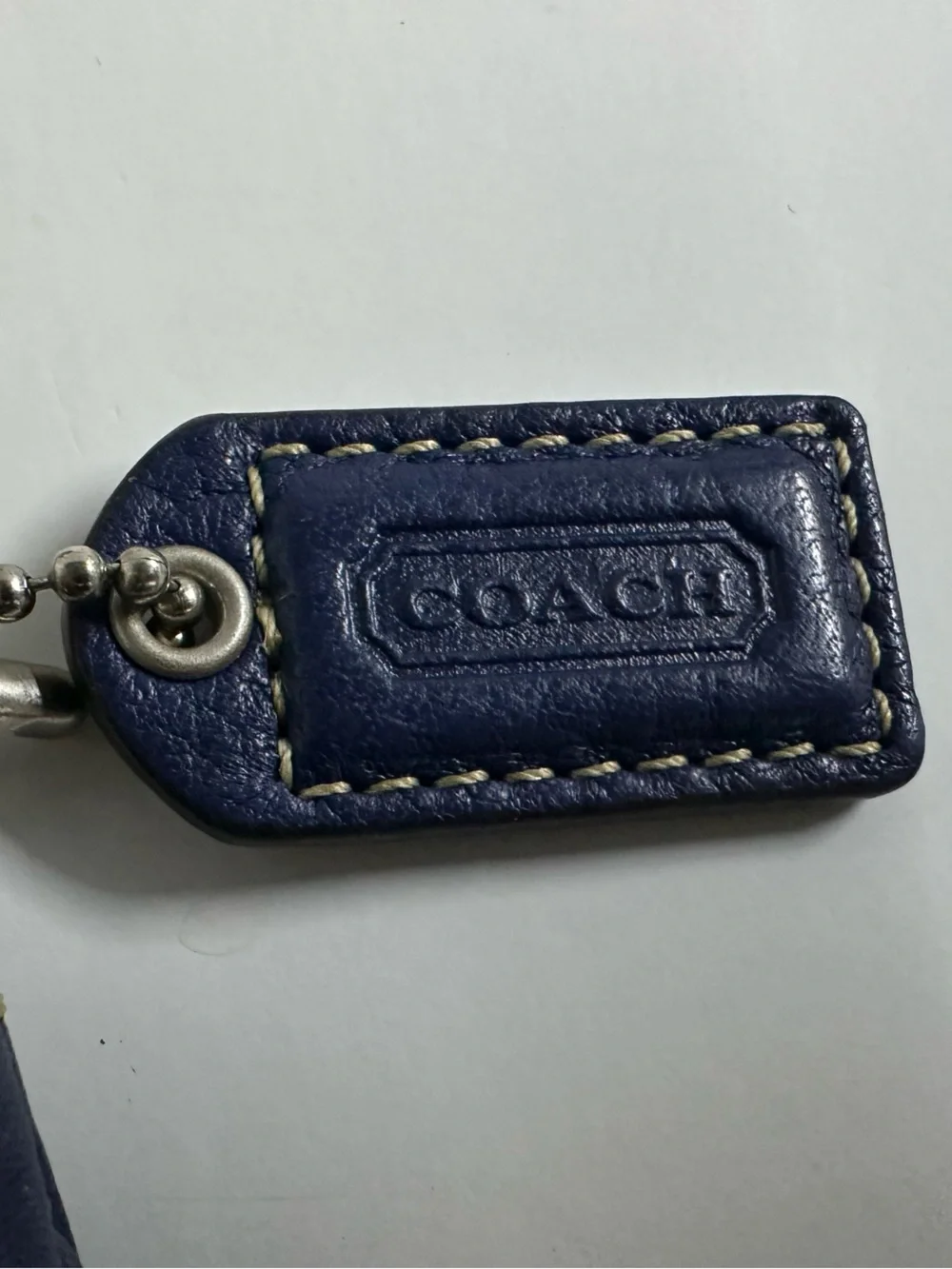 Coach Navy Pebbled Leather Wristlet